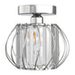 7 in. 1-Light Brushed Nickel Modern Semi Flush Mount Ceiling Light for Foyer, Entryway, Kitchen, Bedroom, Dining Room