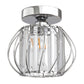 7 in. 1-Light Brushed Nickel Modern Semi Flush Mount Ceiling Light for Foyer, Entryway, Kitchen, Bedroom, Dining Room