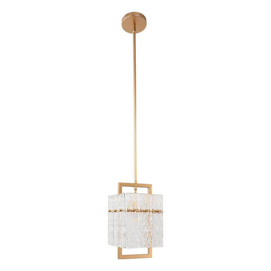 YANSUN 1-Light Gold Metal Pendant Light with Glass Shade E12 Socket Modern Hanging Fixture No Light Bulb Included