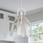 18 in. 1-Light Modern Industrial Pendant Light with Clear Glass Shade, Brushed Nickel for Kitchen Island and Dining Room