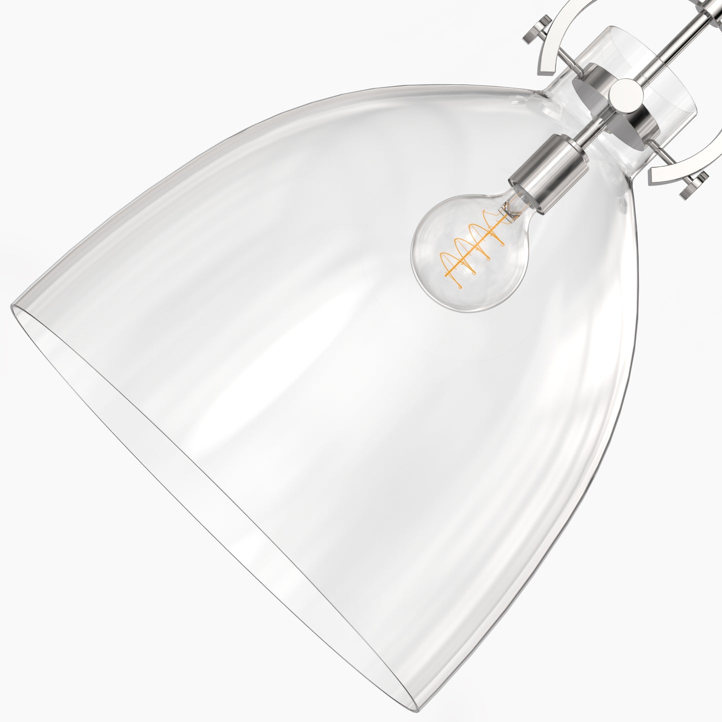 18 in. 1-Light Modern Industrial Pendant Light with Clear Glass Shade, Brushed Nickel for Kitchen Island and Dining Room