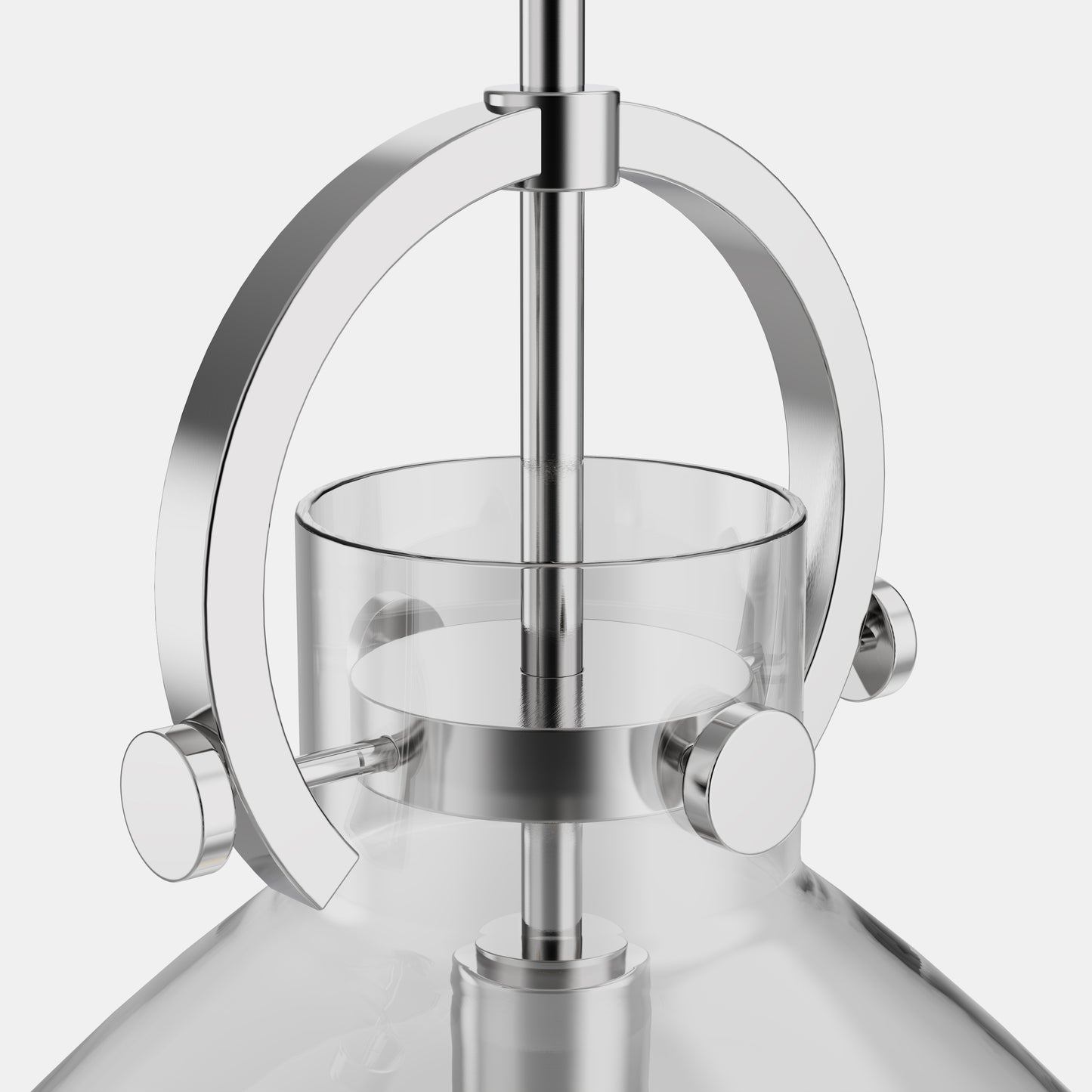 18 in. 1-Light Modern Industrial Pendant Light with Clear Glass Shade, Brushed Nickel for Kitchen Island and Dining Room