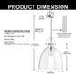 18 in. 1-Light Modern Industrial Pendant Light with Clear Glass Shade, Brushed Nickel for Kitchen Island and Dining Room