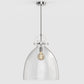 18 in. 1-Light Modern Industrial Pendant Light with Clear Glass Shade, Brushed Nickel for Kitchen Island and Dining Room