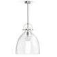 18 in. 1-Light Modern Industrial Pendant Light with Clear Glass Shade, Brushed Nickel for Kitchen Island and Dining Room