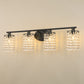 32 in. 4-Lights Black Crystal Bathroom Vanity Light Modern Bahtroom Lights Over Mirror, Wall Sconce for Bathroom Kitchen