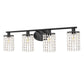 32 in. 4-Lights Black Crystal Bathroom Vanity Light Modern Bahtroom Lights Over Mirror, Wall Sconce for Bathroom Kitchen