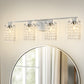 32 in. 4-Lights Chrome Crystal Bathroom Vanity Light, Bahtroom Lights Over Mirror, Wall Sconce for Bathroom Kitchen
