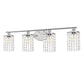 32 in. 4-Lights Chrome Crystal Bathroom Vanity Light, Bahtroom Lights Over Mirror, Wall Sconce for Bathroom Kitchen