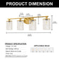 32 in. 4-Lights Gold Crystal Bathroom Vanity Light, Modern Bahtroom Lights Over Mirror, Wall Sconce for Bathroom Kitchen