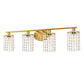 32 in. 4-Lights Gold Crystal Bathroom Vanity Light, Modern Bahtroom Lights Over Mirror, Wall Sconce for Bathroom Kitchen