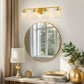 32 in. 4-Lights Gold Crystal Bathroom Vanity Light, Modern Bahtroom Lights Over Mirror, Wall Sconce for Bathroom Kitchen