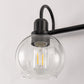 20 in. 3-Light Matte Black Industrial Bathroom Vanity Light with Clear Globe Glass Shades