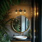 20 in. 3-Light Matte Black Industrial Bathroom Vanity Light with Clear Globe Glass Shades