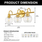 20 in. 3-Light Brass Gold Industrial 3-Light Bathroom Vanity Light with Clear Glass Globe Shades Bathroom