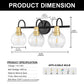 20 in. 3-Light Matte Black and Gold Industrial 3-Light Bathroom Vanity Light with Clear Glass Globe Shades Bathroom