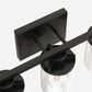 18 in. 3-Light Black Vanity Light with Clear Glass Shades for Budget Bathrooms