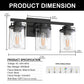 18 in. 3-Light Black Vanity Light with Clear Glass Shades for Budget Bathrooms