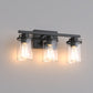 18 in. 3-Light Black Vanity Light with Clear Glass Shades for Budget Bathrooms