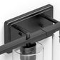 24 in. 4-Light Farmhouse Black Vanity Light with Clear Glass Shades for Budget Bathrooms