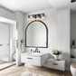 24 in. 4-Light Farmhouse Black Vanity Light with Clear Glass Shades for Budget Bathrooms