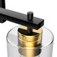 24 in. 4-Light Black Gold Vanity Light with Clear Glass Shades for Bathrooms