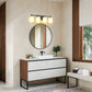 24 in. 4-Light Bathroom Vanity Light with White Glass and Black and Gold Iron Frame