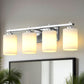 24 in. 4-Light Bathroom Vanity Light with Frosted Glass and Nickel Iron Frame