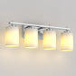 24 in. 4-Light Bathroom Vanity Light with Frosted Glass and Nickel Iron Frame
