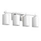 24 in. 4-Light Bathroom Vanity Light with Frosted Glass and Nickel Iron Frame
