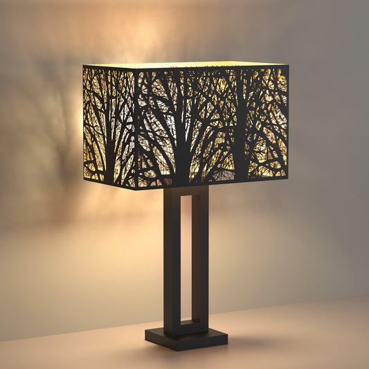 YANSUN 9 in. H Black Metal Rectangular Lamp Shade with Clip On Fitter