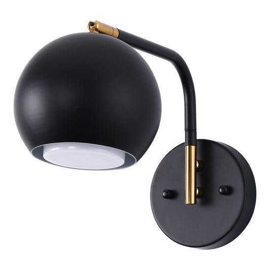 YANSUN 8.1 in. Indoor Sconce Wall Decor, Black Wall Mounted Lamps for Bedroom Living Room Hallway (2-Pack)