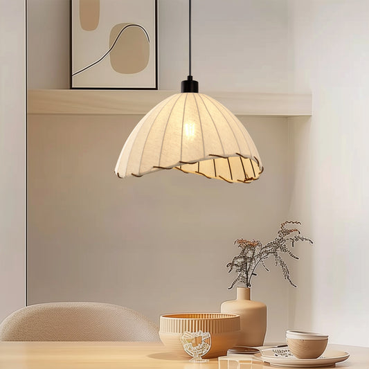 YANSUN 1-Light BOHO Black and White Umbrella Rattan Pendant Light, Hanging Lamp for Dining Rooms, Bedrooms or Cafes (2-Pack)
