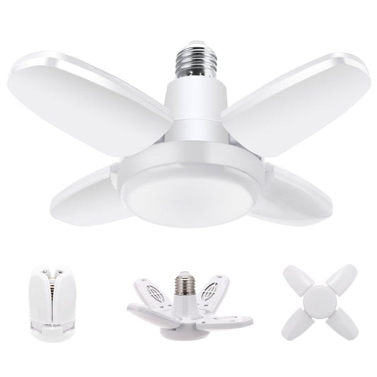 2 Pack LED Garage Lights, 28W(150-200W Equivalent) Adjustable LED Garage Ceiling Light, LED Shop Lights 2200LM 6500K, Garage Lighting for Basement Warehouse Workshop and Cellar