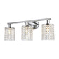 Crystal Bathroom Light fixtures Or 3 Light Wall Sconces Matte Black Round Base with Modern Style Crystal Pendant (Sliver)