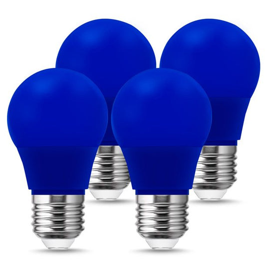 YANSUN LED Blue Light Bulbs, 20W Equivalent, 3 Watts, E26 Medium Base, A15 Light Bulbs for Holiday Decoration, Party, Pack of 4