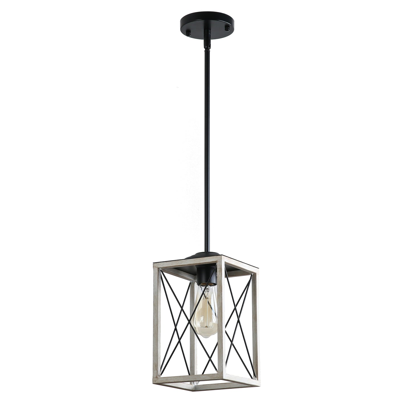 YANSUN 1 Light, Industrial Style Ceiling Island Pendant Lighting, Bulb Not Included.White