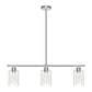 3-Light Island Pendant With Clear Glass Shades,Pendant Lighting for Dining Room Ceiling Light, Brushed Nickel Finish with Clear Glass,Sliver