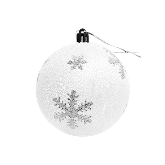 YANSUN Christmas Ball Ornaments Pendants Light, Shatterproof Xmas Tree Decoration Ball Light, Snowflake