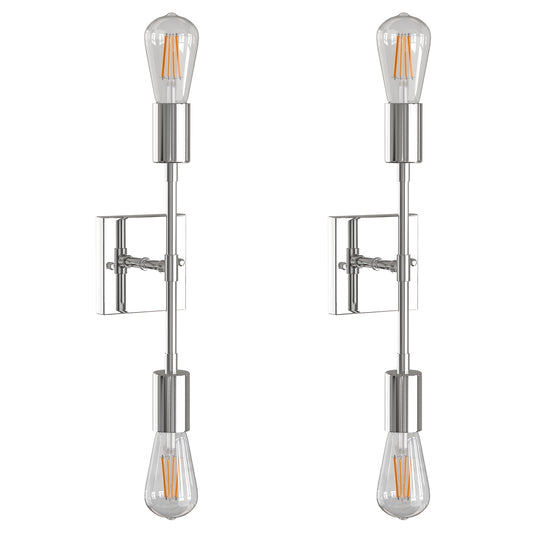 2 Light Vanity Light Double l Sconce Light,Linear Wall Lamp for Hallway Kitchen Bathroom,2 Pack