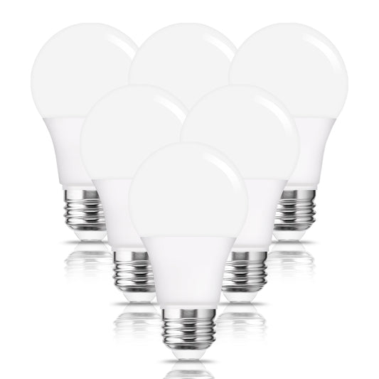 YANSUN A19 LED Light Bulbs, 40W Equivalent (6W), E26 Base, Warm White 3000K, Ideal for Bedroom, Living Room, Dining Room, 6 Pack