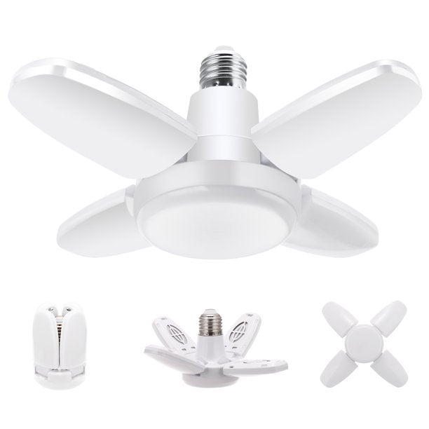 2 Pack LED Garage Lights, 28W(150-200W Equivalent) Adjustable LED Garage Ceiling Light, LED Shop Lights 2200LM 6500K, Garage Lighting for Basement Warehouse Workshop and Cellar